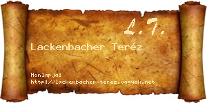 Lackenbacher Teréz névjegykártya